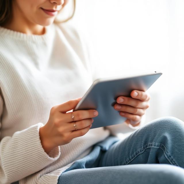Participant using a tablet for ePRO integration